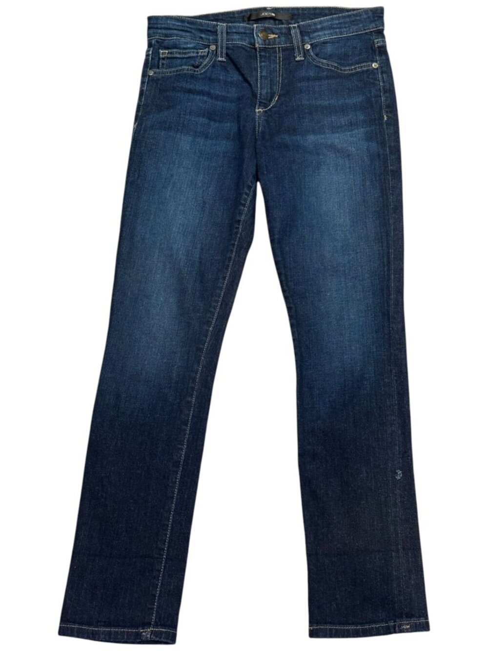 Joe's Jeans Straight Narrow Dark Wash Stretch Denim Jeans Womens W27 Blue Denim